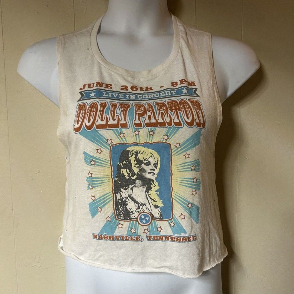Vintage Dolly Parton Women's XL Graphic T-Shirt White Country Music Short Sleeve